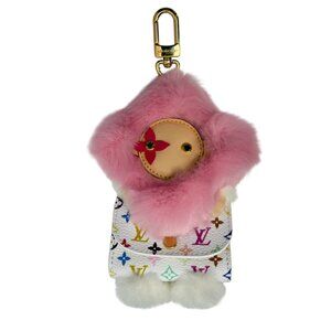 LOUIS VUITTON Takashi Murakami Vivienne White Monogram Canvas Bag Charm M03727